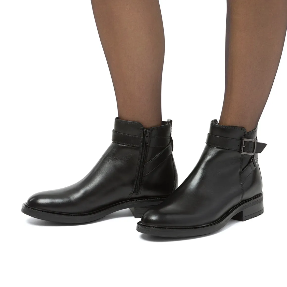 Stivaletti neri in pelle da donna Primopiano