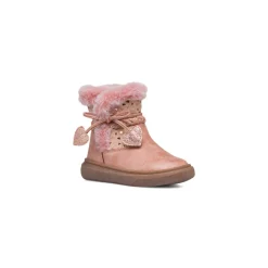 Stivaletti rosa metal da bambina con finta pelliccia Le Scarpe di Alice
