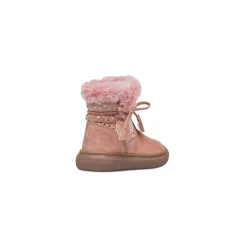 Stivaletti rosa metal da bambina con finta pelliccia Le Scarpe di Alice