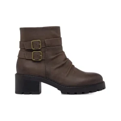 Stivaletti slouchy marroni da Donna con fibbie Lora Ferres