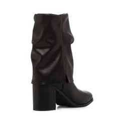 Stivaletti slouchy neri da Donna con tacco 8 cm e risvolto Lora Ferres