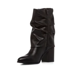 Stivaletti slouchy neri da Donna con tacco 8 cm e risvolto Lora Ferres