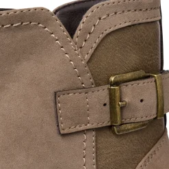 Stivaletti taupe da Donna con fibbia effetto scamosciato Lora Ferres