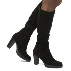 Stivali alti comfort neri da Donna con tacco 9 cm P Soft