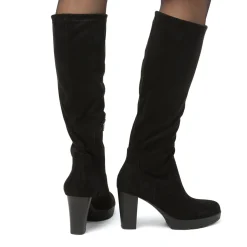 Stivali alti comfort neri da Donna con tacco 9 cm P Soft