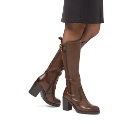 Stivali alti con tacco 8,5 cm marroni da donna Lora Ferres