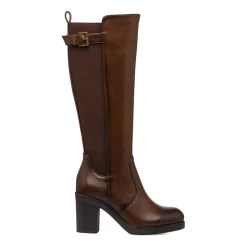 Stivali alti con tacco 8,5 cm marroni da donna Lora Ferres