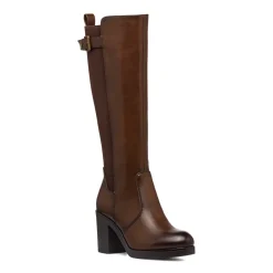 Stivali alti con tacco 8,5 cm marroni da donna Lora Ferres