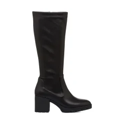 Stivali alti neri comfort da Donna con tacco a blocco 7 cm P Soft