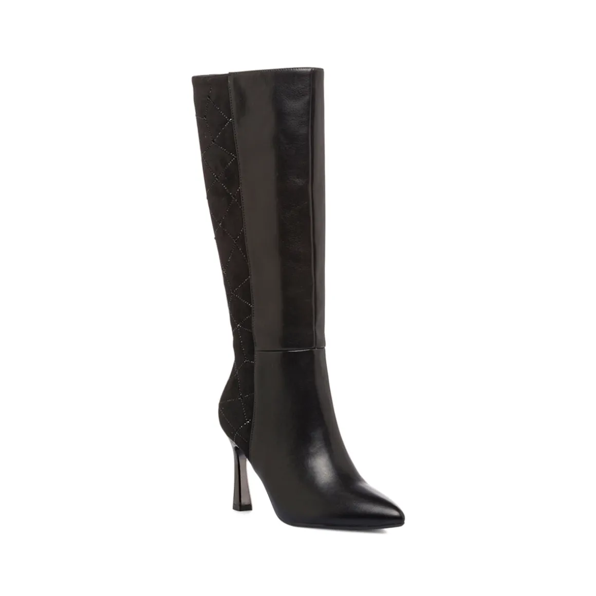 Stivali alti neri da Donna con strass e tacco 8 cm Lora Ferres