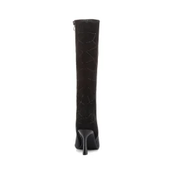 Stivali alti neri da Donna con strass e tacco 8 cm Lora Ferres