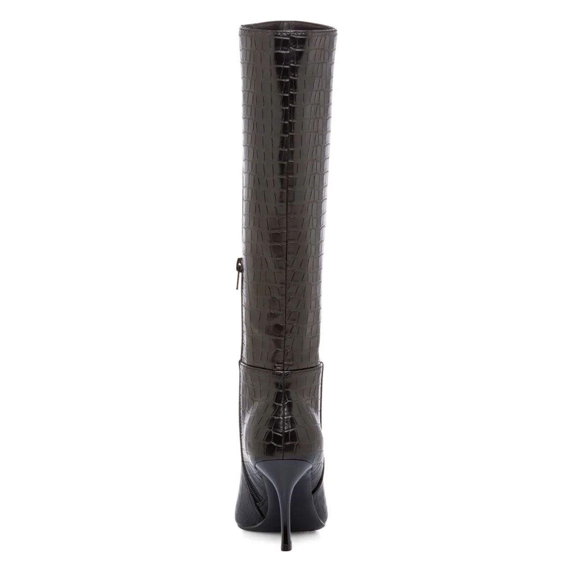 Stivali alti neri da Donna effetto coccodrillo con tacco 8,5 cm Lora Ferres