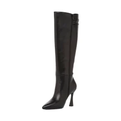 Stivali alti neri da Donna con tacco 9 cm e fibbie Lora Ferres