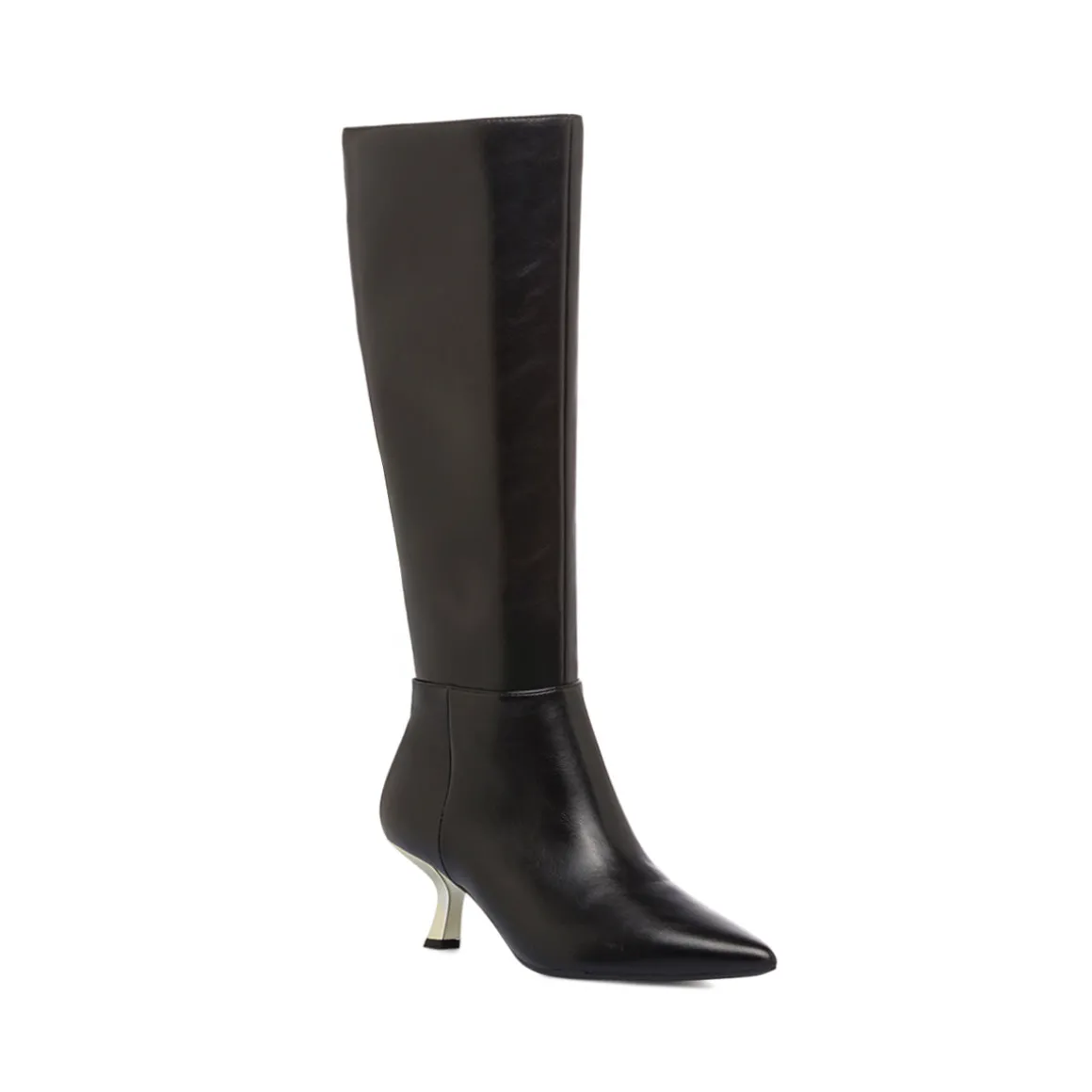 Stivali alti neri da Donna con tacco bianco 7 cm Lora Ferres