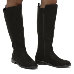 Stivali alti neri da Donna in similpelle effetto scamosciato Swish Jeans