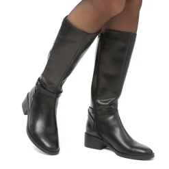 Stivali alti neri da donna in pelle P Essentials