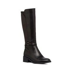 Stivali alti neri da donna in pelle P Essentials