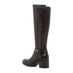 Stivali alti neri da donna con taco 5,5 cm in pelle P Essentials