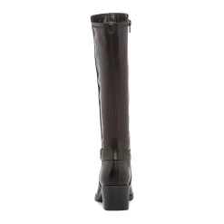 Stivali alti neri da donna con taco 5,5 cm in pelle P Essentials