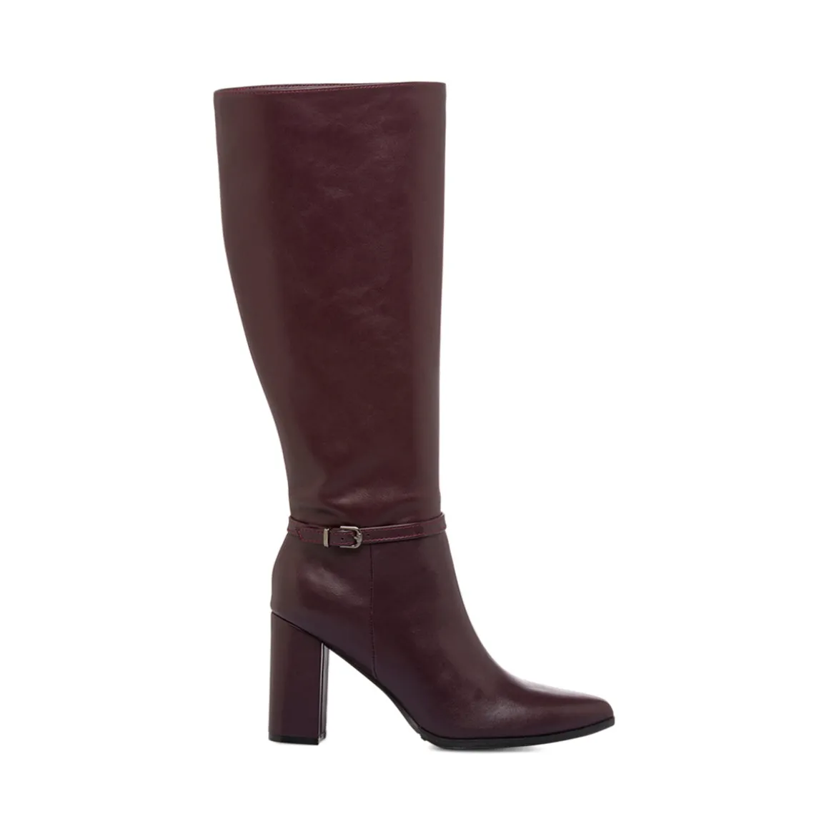 Stivali bordeaux da Donna con tacco alto 8 cm e cinturino Lora Ferres
