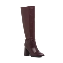Stivali bordeaux da Donna con tacco alto 8 cm e cinturino Lora Ferres