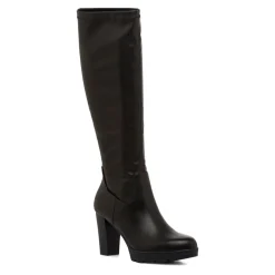 Stivali comfort alti da donna neri con tacco 9 cm P Soft
