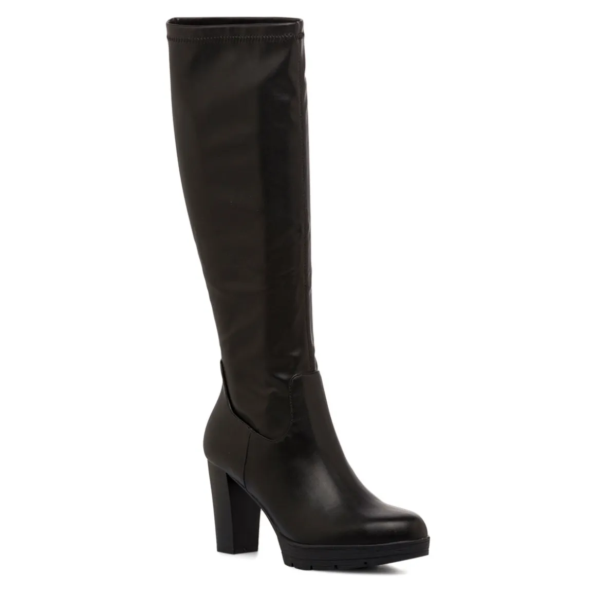 Stivali comfort alti da donna neri con tacco 9 cm P Soft