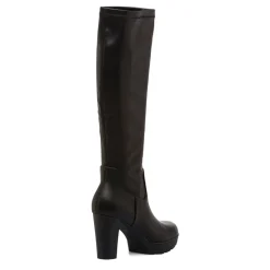 Stivali comfort alti da donna neri con tacco 9 cm P Soft