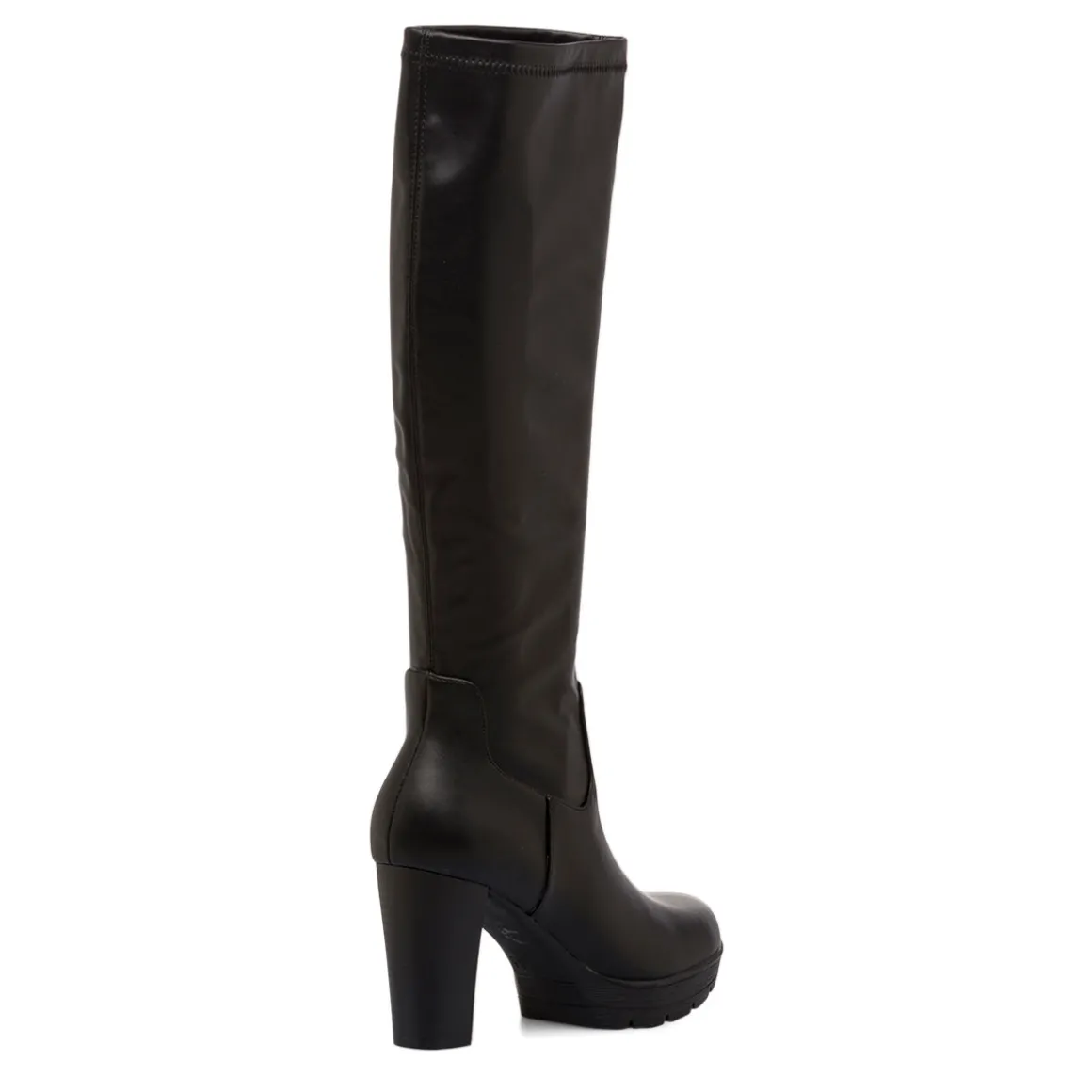 Stivali comfort alti da donna neri con tacco 9 cm P Soft