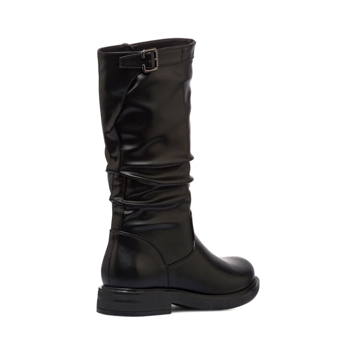 Stivali comfort da donna neri effetto piegato P Soft