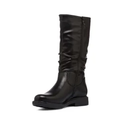 Stivali comfort da donna neri effetto piegato P Soft