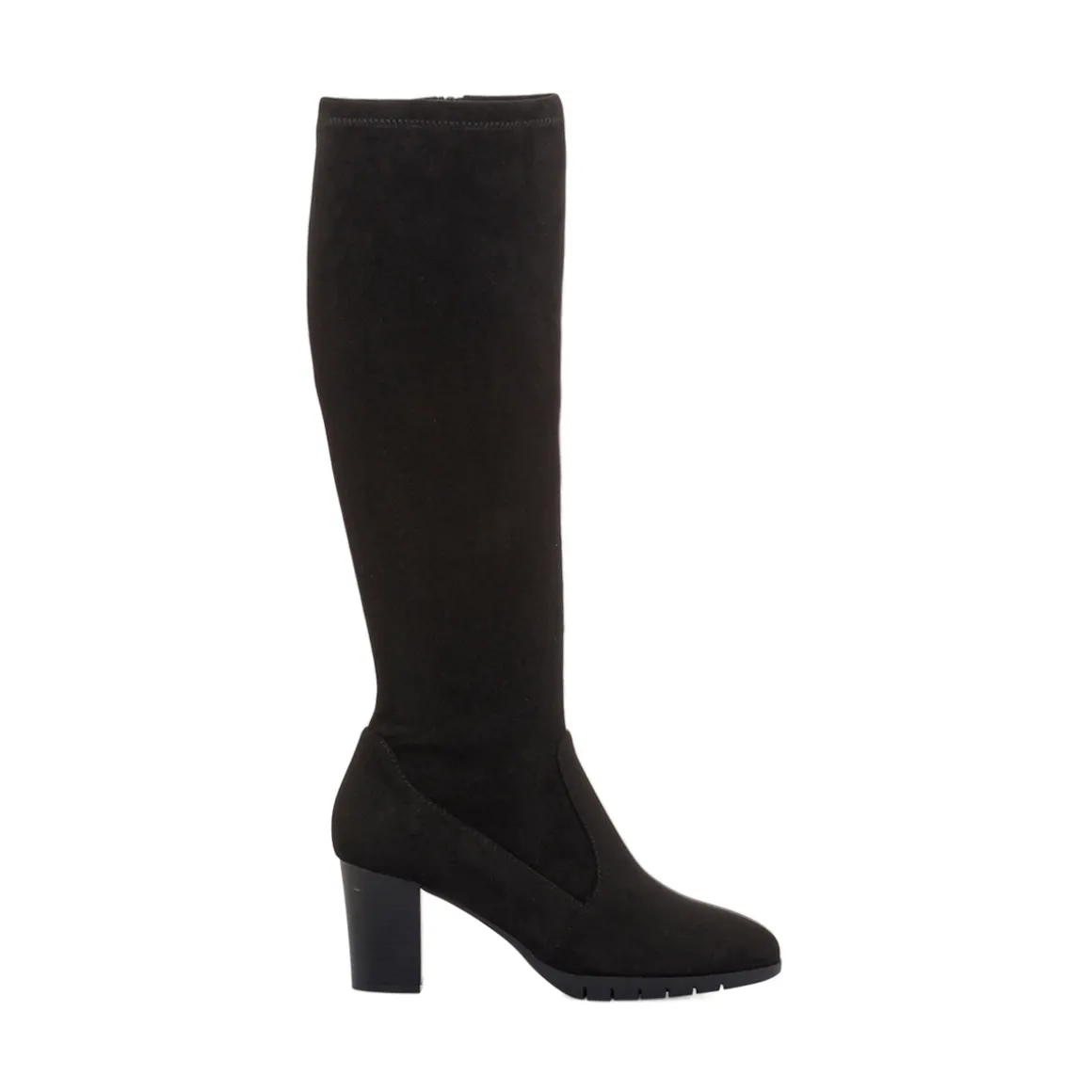 Stivali comfort neri da Donna con tacco 7 effetto scamosciato P Soft