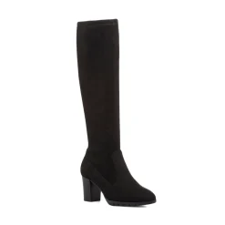 Stivali comfort neri da Donna con tacco 7 effetto scamosciato P Soft