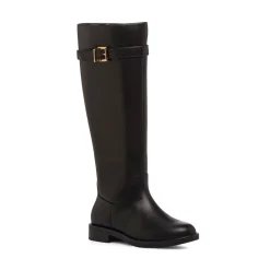 Stivali da donna neri con cinturino e fibbia color oro Swish Jeans