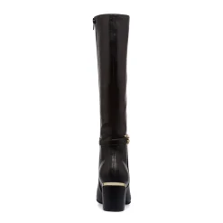 Stivali eleganti da donna neri con tacco 6,5 cm e dettaglio laminato Lora Ferres