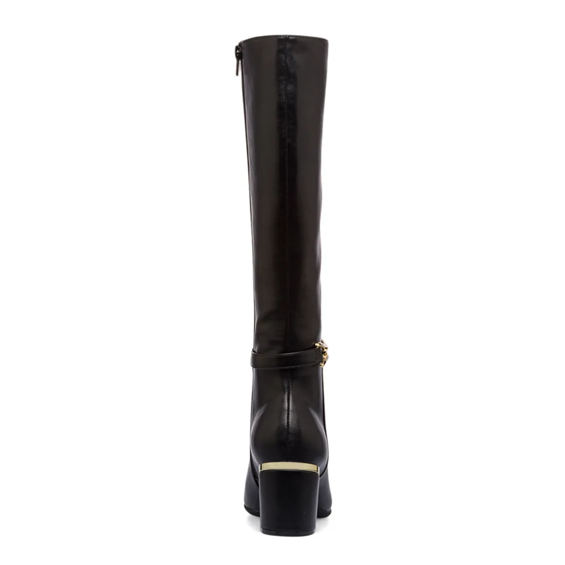 Stivali eleganti da donna neri con tacco 6,5 cm e dettaglio laminato Lora Ferres