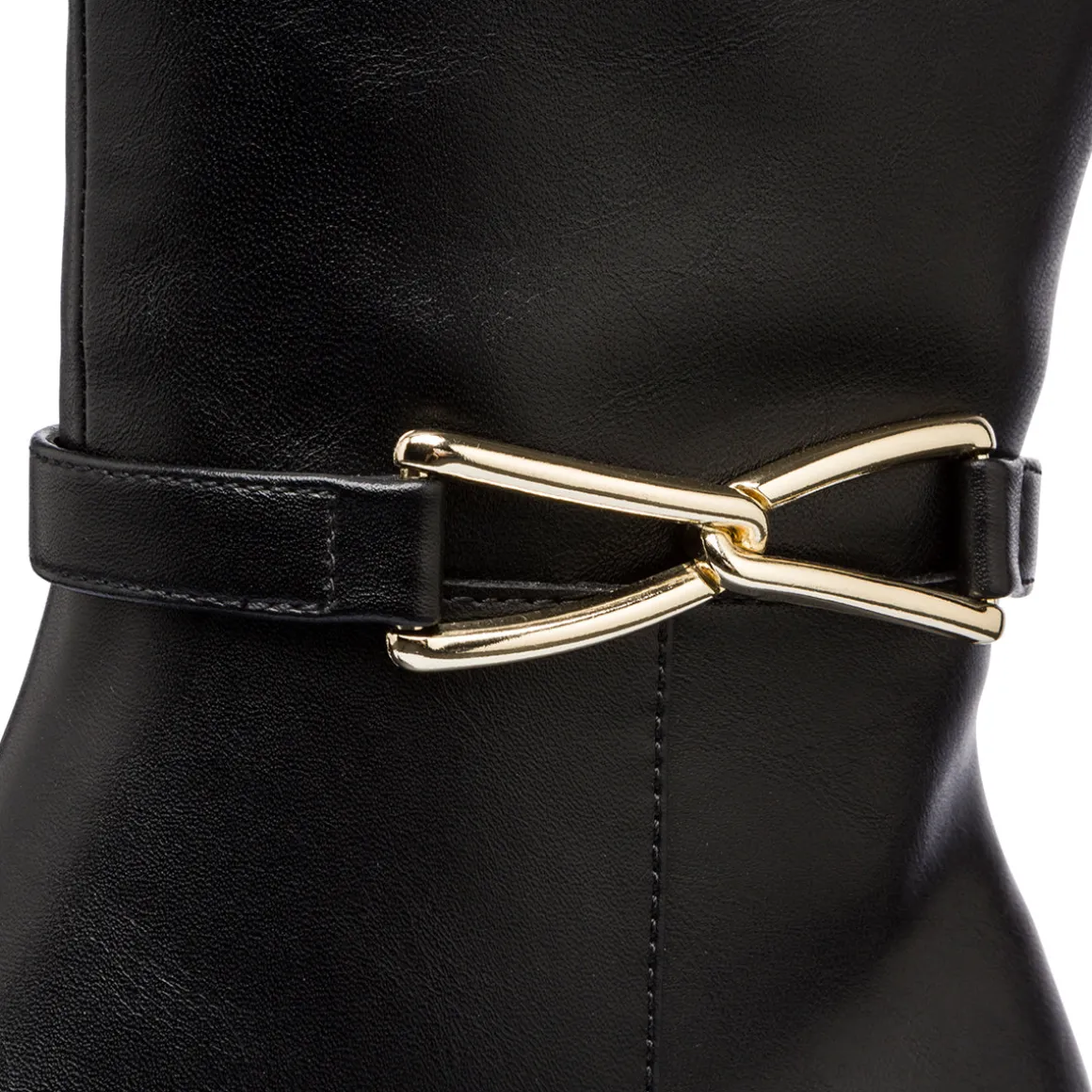 Stivali eleganti da donna neri con tacco 6,5 cm e dettaglio laminato Lora Ferres