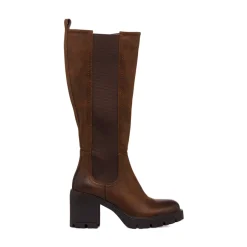 Stivali marroni con tacco 8 cm da Donna Lora Ferres