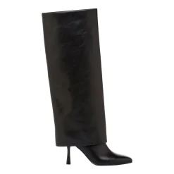 Stivali neri da Donna con tacco stiletto 9 cm e risvolto Lora Ferres