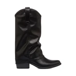Stivali texani con risvolto neri da Donna con tacco 6 cm Swish Jeans