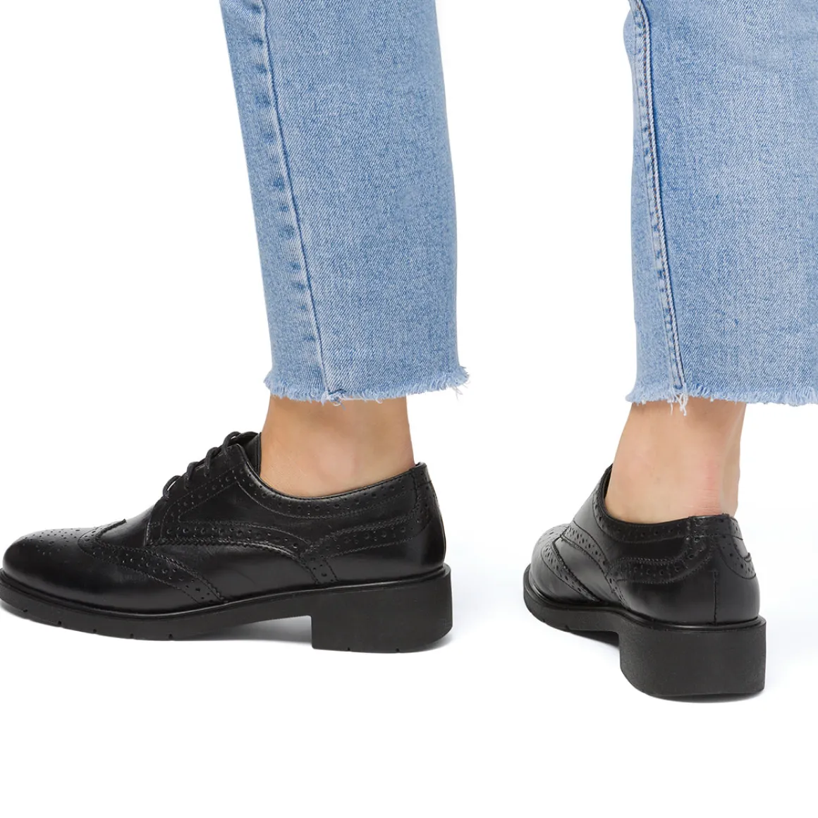 Stringate chunky da donna nere con allacciatura derby Primopiano
