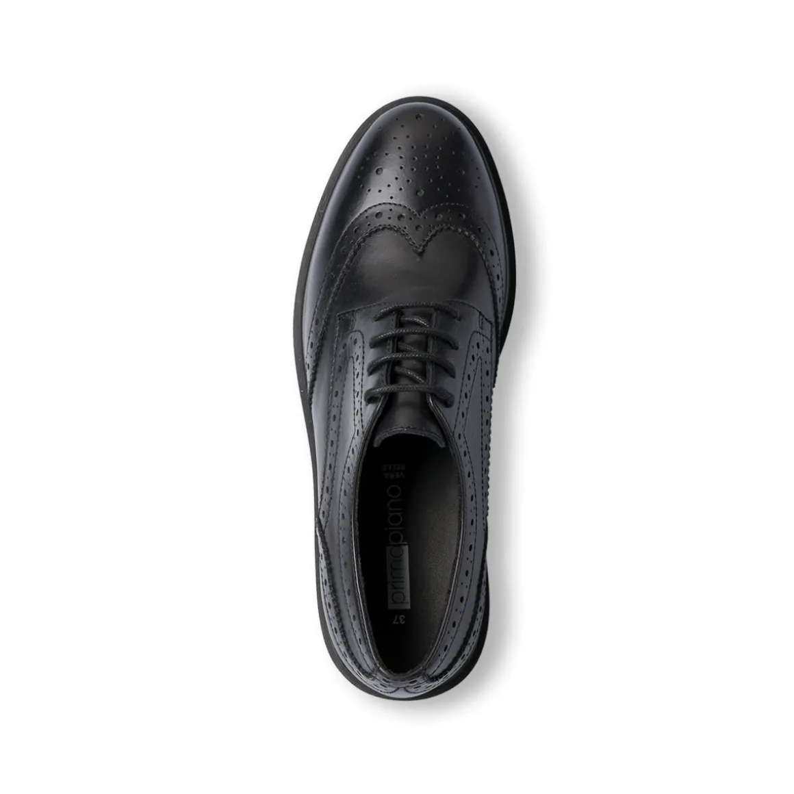 Stringate chunky da donna nere con allacciatura derby Primopiano