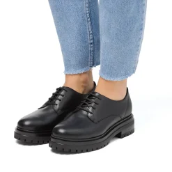 Stringate chunky da donna nere con allacciatura derby Primopiano