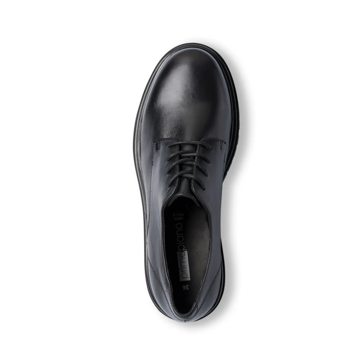 Stringate chunky da donna nere con allacciatura derby Primopiano