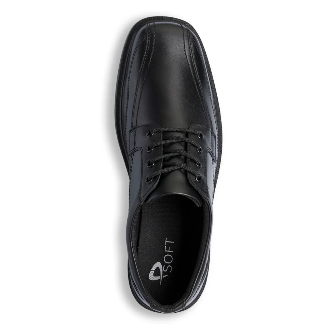 Stringate comfort derby da uomo nere P Soft in pelle con soletta in memory foam