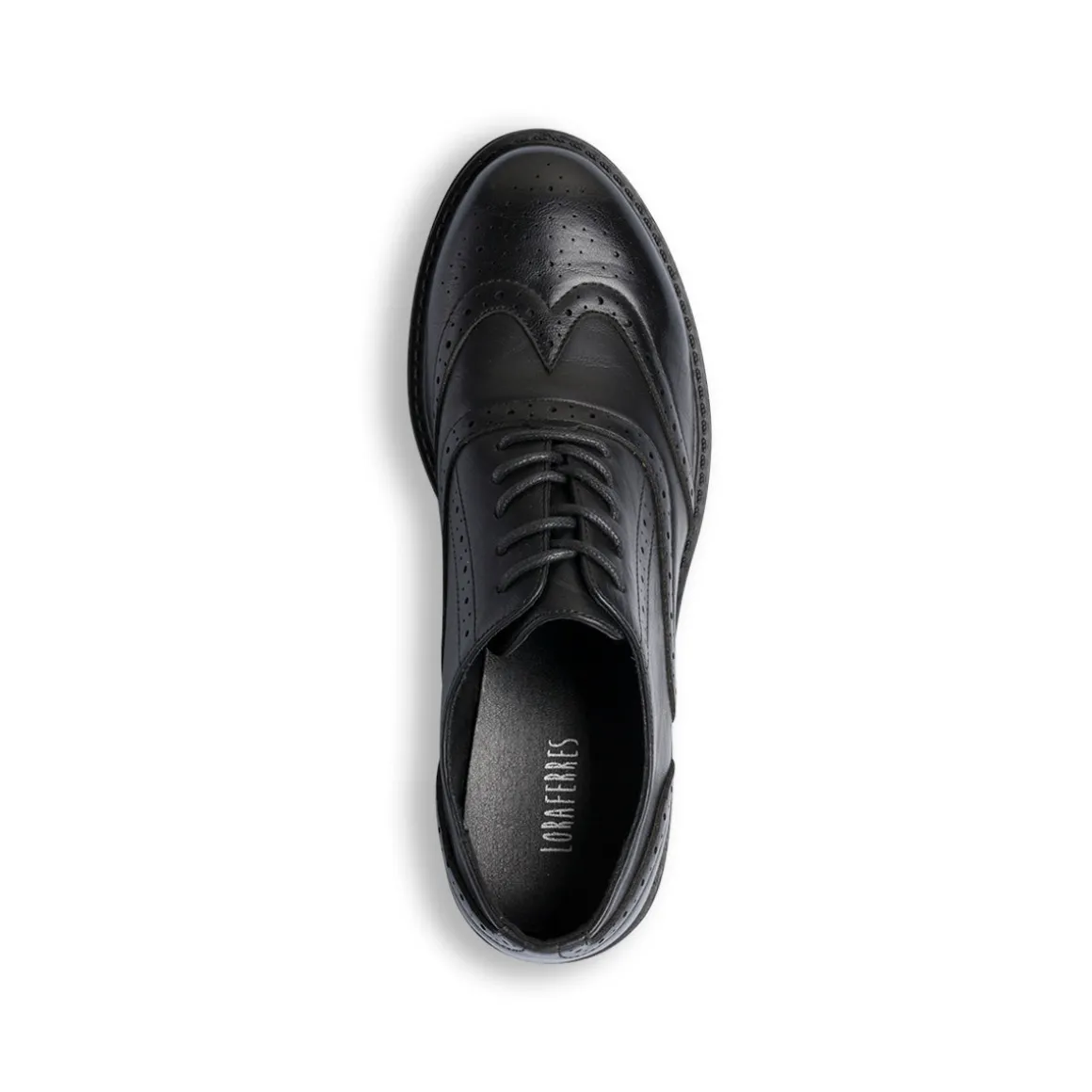 Stringate da donna nere con dettagli brogue con allacciature oxford Lora Ferres