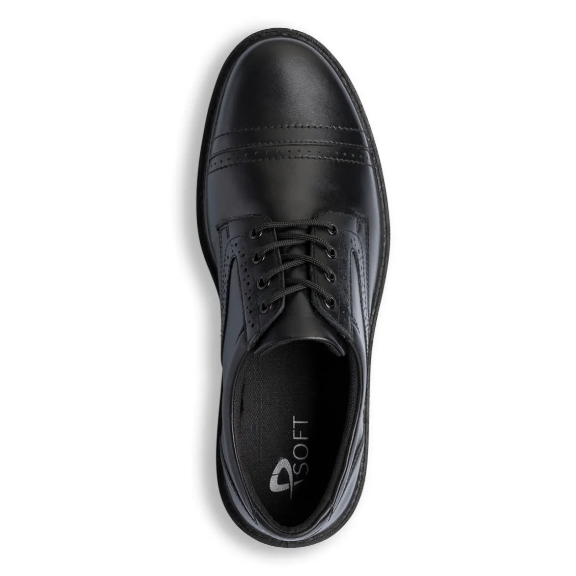 Stringate derby comfort nere da uomo con dettagli brogue P Soft