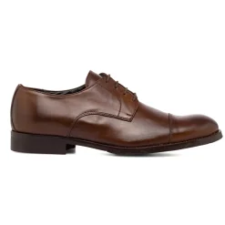 Stringate derby eleganti da uomo marrone in pelle Primopiano