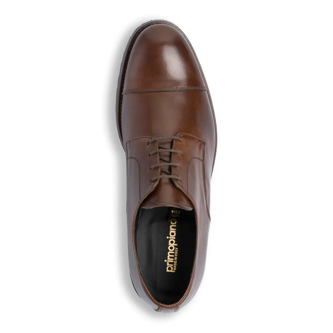 Stringate derby eleganti da uomo marrone in pelle Primopiano