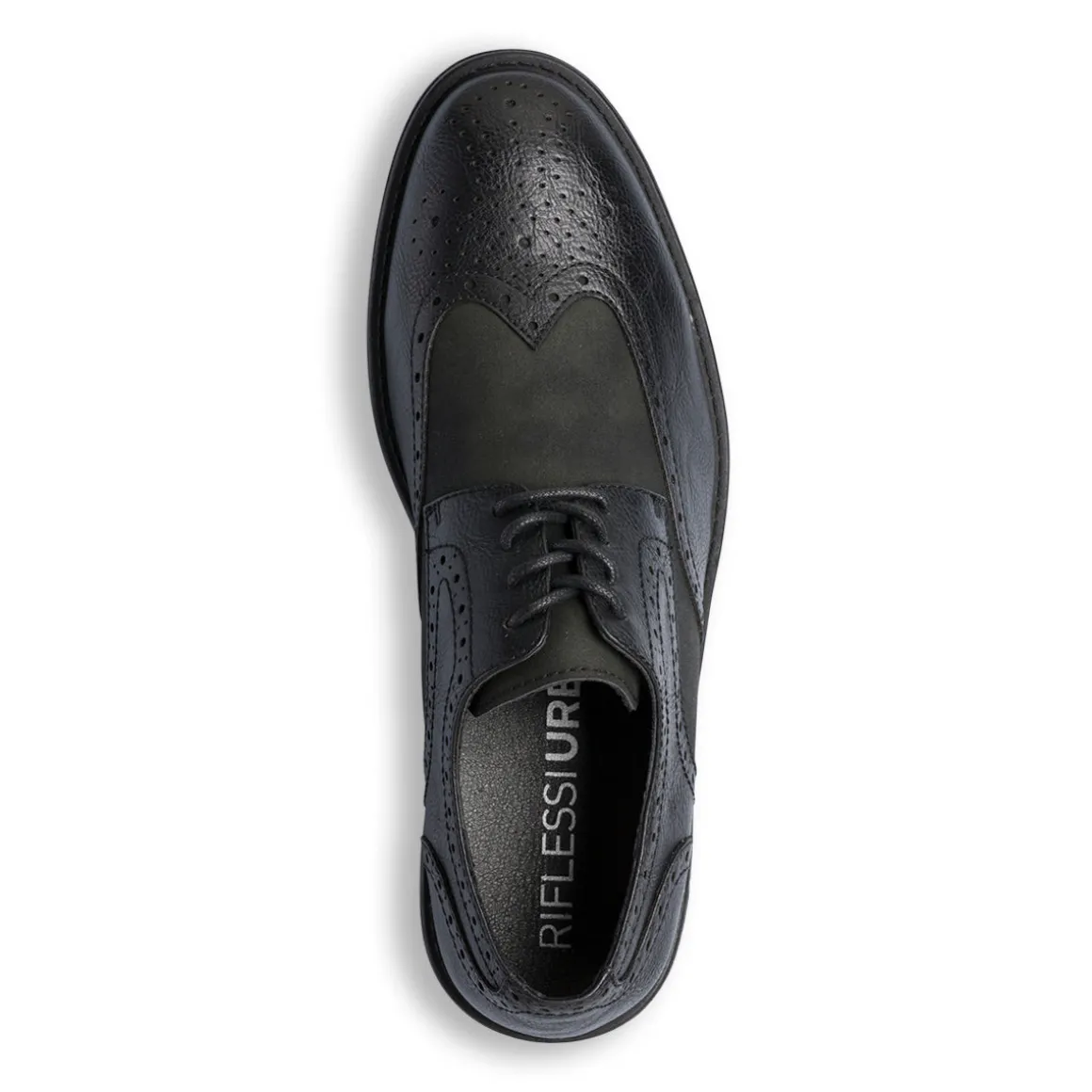 Stringate derby eleganti da uomo nere con dettagli brogue Riflessi Urbani